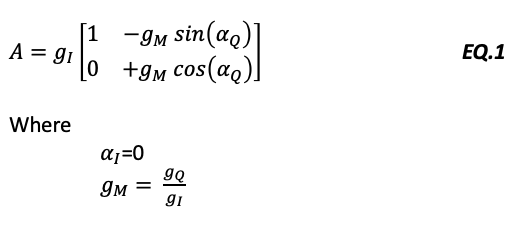Equation 1 – Simplified compensation matrix